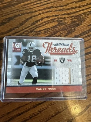 Randy Moss 2009 Throwback Threads Dual Game Used Worn Jersey SP /299 HOF - Image 1 of 3