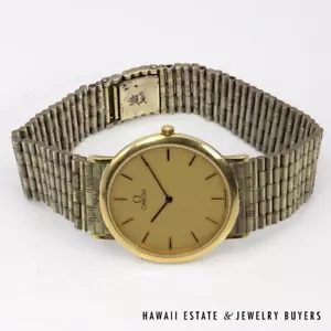 Gold Plated Silver Omega Deville Ladies Wrist Eatch SIZE 6.75 *3134-03 - Picture 1 of 14