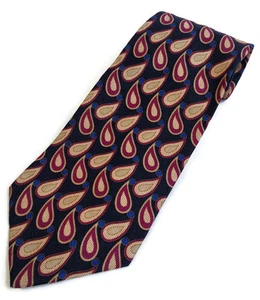 Bosa Herrenkrawatte rotgold schwarz Paisley breit 100 % seidenblau 4"" W 55"" L Vintage - Bild 1 von 6