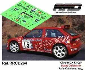 DECAL/CALCA 1/43; Citroen ZX KitCar; Puras-Del Barrio; Rally Catalunya 1997 - Imagen 1 de 2