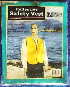 Black & Sage Reflective Vest Fluorescent Yellow High Visibility One Size Unisex - Picture 1 of 1