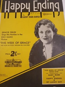 1933 Happy Ending By Gracie Fields Sheet Music  - Bild 1 von 5