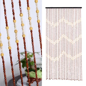 Tenda per porta legno protezione insetti tenda perle di legno tenda decorazione divisorio 27 linea - Foto 1 di 12