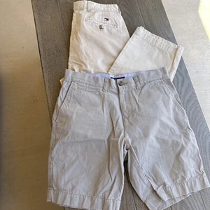 Tommy Hilfiger Beige Green Kakhi Shorts Pants Size 31 31x30 2 Pair C11 Nice - Picture 1 of 4