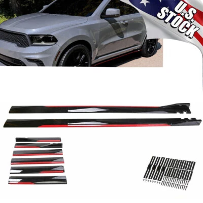 86.6" Side Skirts Splitter Lip Extension Body Kit Accessories For Dodge Durango - Image 1 of 4