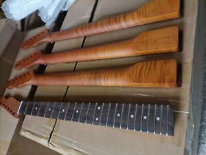 22 Frets tele electric guitar neck roasted flame rosewood maple for replacement