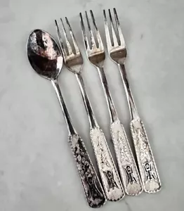 Vintage Silver Korean Forks Spoon 4pc - Picture 1 of 5