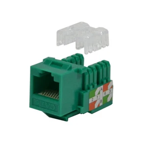 Lote de 5 paquetes Keystone Jack Cat6 Network Ethernet 110 perforación 8P8C verde - Imagen 1 de 3