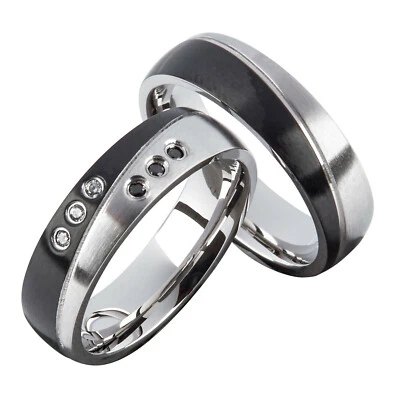 Paar Verlobungsring Trauringe Freundschaftsringe Eheringe Partnerringe Edelstahl - Bild 1 von 4