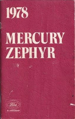 1978 Mercury Zephyr Propriétaires Manuel Original OEM Opérateur Guide Livre - Photo 1/4