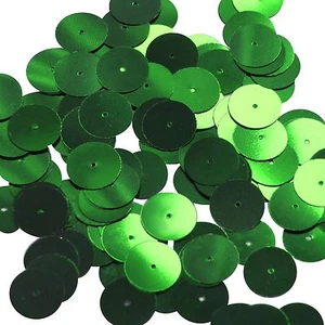 Lentejuelas de costura metálica verde lentejuelas redondas de 15 mm - Imagen 1 de 2