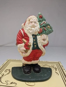 Vintage Cast Iron Christmas SANTA CLAUS Door Stop Heavy Metal Figure - Picture 1 of 12