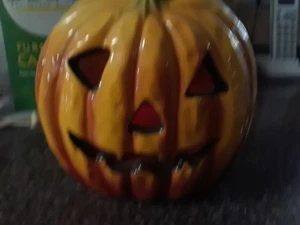 SAMSON IMPORT CO. 1963 HALLOWEEN (5375) BELEUCHTETER JACK-O-LANTERN KÜRBIS/ÜBERTOPF - Bild 1 von 10