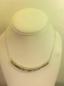 Gold on Sterling Silver 925 CZ Choker Sterling 925 Chain Necklace 9.9 Grams - Picture 1 of 7