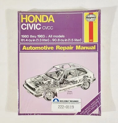 Manual de reparación automotriz Haynes Honda Civic CVCC 1980 a 1983 todos los modelos Foto 1 de 2