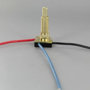 3-WAY 2-CIRCUIT 4 POSITION BRASS PLATED PUSH SWITCH 1 1/8" SHANK 587JG - Foto 1 di 3