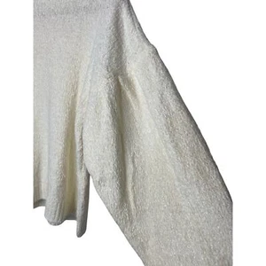 NWT Asos Ivory Cream Boucle Long Sleeve Crew Neck Relaxed Fit Knit Sweater 6 - Picture 1 of 8