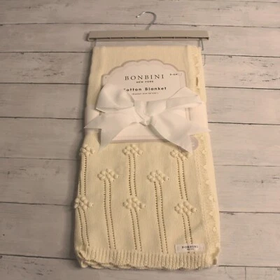 Manta para cuna Bonbini 38 x 28 pulgadas 100 % algodón tejida Foto 1 de 4