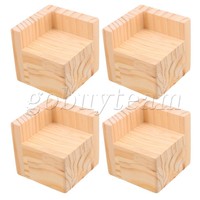 4x Wood Home Furniture Riser Bed Lifters 6x6CM Feet 5CM Lift Height