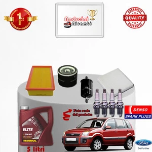 KIT TAGLIANDO FILTRI OLIO CANDELE FORD FUSION 1.6 74KW 100CV DAL 2002 -> - Imagen 1 de 2