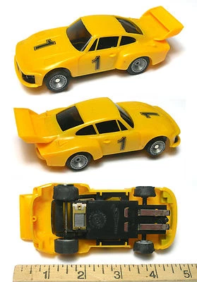 1980 Bachmann SuperTrax PORSCHE CARRERAs 1:32ish SLOT CAR Sharp Yellow #1 Unused - Image 1 of 4