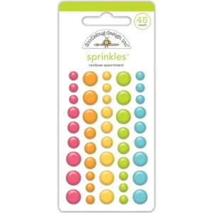 New Doodlebug Sprinkles Adhesive Enamel Shapes - Rainbow Assortment - Picture 1 of 1