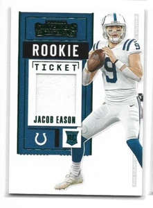Jacob Eason 2020 Contenders, camiseta de lámina verde RC CAROLINA PANTERAS/POTROS - Imagen 1 de 1