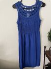 M.S.S.P Royal Blue Dress M Size Stretches  On Top ?? %Rayon?