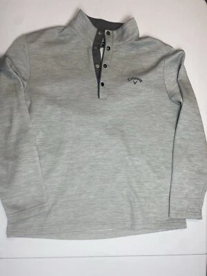Suéter de Golf Callaway 1/4 Botón Para Hombre Golfista Pullover Gris Plata Mediano M Foto 1 de 4