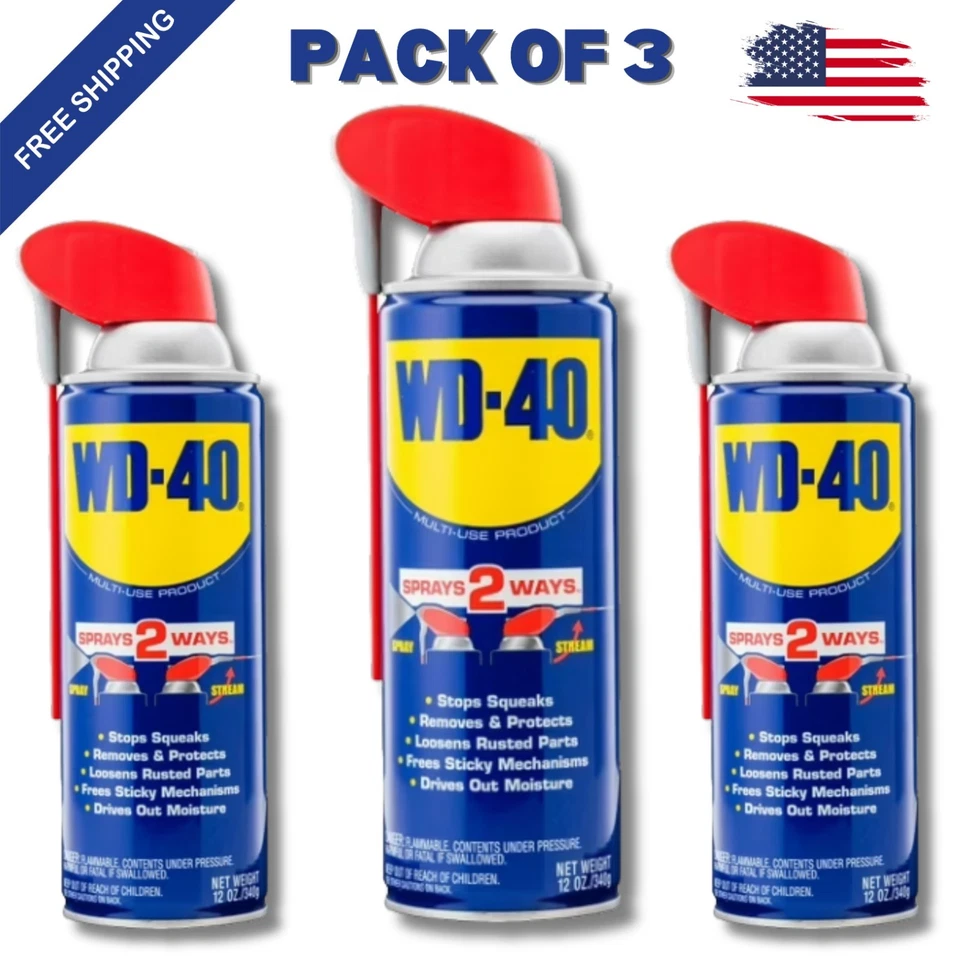 Nuevo spray lubricante fórmula WD-40 original multiusos paquete de 3 con. Pajita inteligente Foto 1 de 1