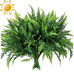 UV Resistant Artificial Plants Outdoor 16 Bundles Fake Ferns Green Leaves Fau... - Picture 1 of 9