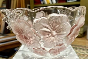 Vintage MIKASA STUDIO NOVA MATT ROSA STIEFMÜTTERCHEN BLUMENSCHALE MIT GRIFFEN - Bild 1 von 5