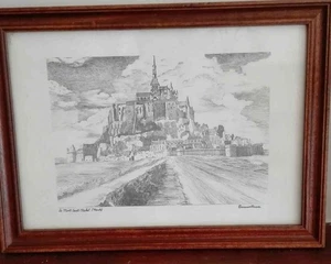 Lithographie sous verre LE Mont Saint Michel | Yves Ducourtioux | Bon état - Picture 1 of 3
