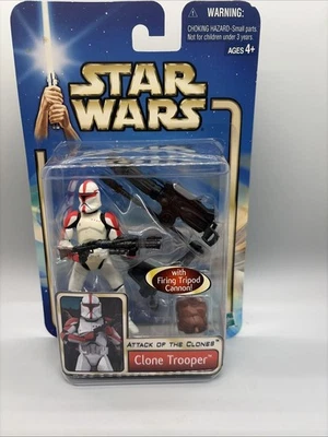 Hasbro Star Wars Red Clone Trooper Attack of the Clones 2002 nuevo en tarjeta Foto 1 de 2