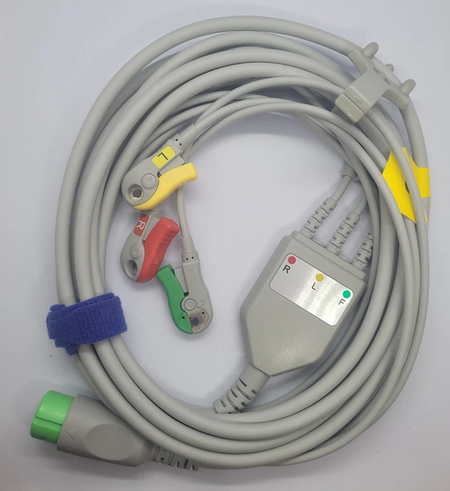 3-lead ECG cable, 12-pin, 10 ft - Image 1 of 2