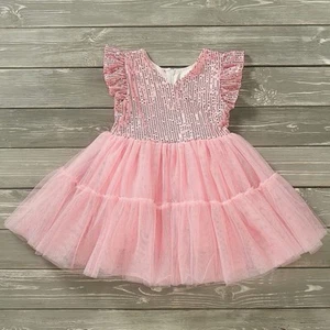 Size 3t Pete And Lucy Tuelle Sequin Dress Pink NWT - Picture 1 of 1