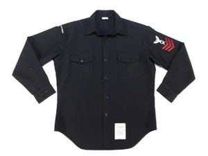 US Navy Hemd 16 1/2 x 35 SL blau langarm Enlisted Tropical Uniform - Bild 1 von 9