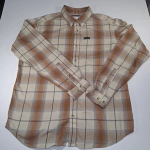Columbia Men Casual Shirt New L Vapor Ridge ||| Tan Plaid Long Sleeves Pocket - Picture 1 of 8
