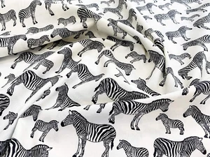 Crafts Fabrics 100% Cotton Black & White Zebra Fabric Craft Fabric Material - Picture 1 of 2
