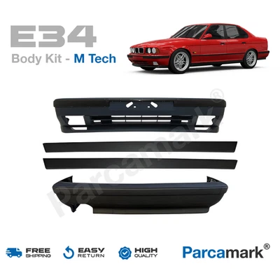 BMW E34 M-Tech Body Kit – Front & Rear Bumpers + Side Skirts (1988–1995) - Image 1 of 4