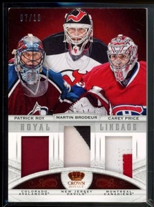 Panini Crown Royale Patrick Roy Martin Brodeur Carey Price 2013 parche triple/10 - Imagen 1 de 1