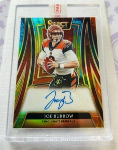 2019 PANINI SELECT 2020 XRC JOE BURROW AUTO TIE-DYE RC PRIZM SP /25 SEALED RARE - Foto 1 di 5