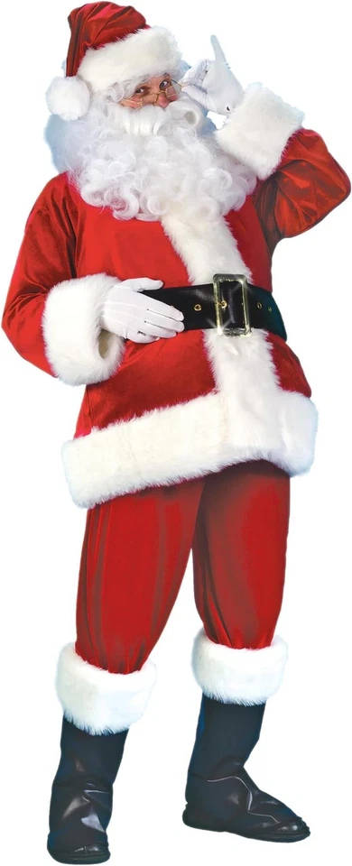 Traje de Papá Noel Deluxe Terciopelo Talla Grande Pecho 50-54" Foto 1 de 4