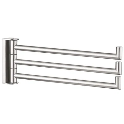 Brushed Nickel Swivel Towel Rack 3-Arm Foldable Stainless Steel Wall-Mount - Image 1 of 4