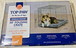 Top Paw® Single Door Folding Wire Dog Crate, 30" New Open Box - Picture 1 of 4