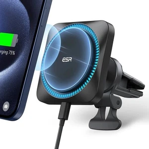 ESR HaloLock MagSafe Wireless Car Charger w/ CryoBoost + Accessories - Photo 1 sur 7