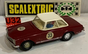 SLOT CAR SCX SCALEXTRIC EXIN C-32 MERCEDES 250SL #33 GRANATE  CAPOTA BEIGE - Imagen 1 de 9
