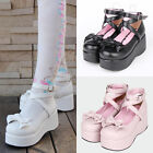 Gothic Sweet Lolita Schuhe Shoe Cosplay Kostm Platform Plateau White Black Pink