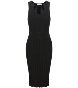New Altuzarra Bruce Ribbed Dress sleeveless black knit midi dress size Large - Picture 1 of 7