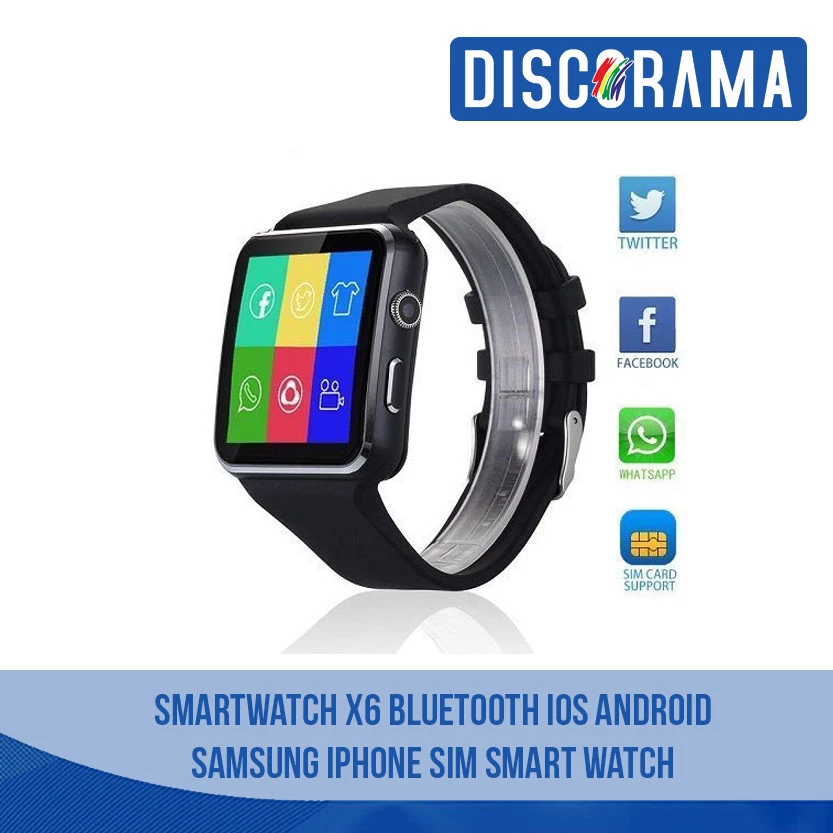 SMARTWATCH X6 BLUETOOTH IOS ANDROID SAMSUNG IPHONE SIM SMART WATCH - Immagine 1 di 1